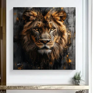 Leinwand Bild Löwe Tiere Abstrakt Deko Wandbilder XXL Wohnzimmer Modern 6024A - Bild 1 von 7