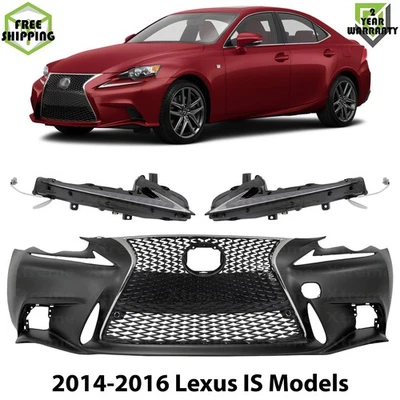 Front Bumper Cover Primed & Signal Lights For 2014-16 Lexus IS250 IS350 F Sport Foto 1 de 4