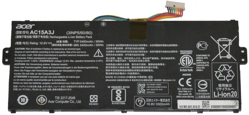 BATERÍA PRISMA ACER SANYO 3490MAH PRINCIPAL, KT.00303.017 Foto 1 de 1