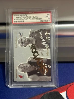 2003-04 SkyBox Autographics Rookies Affirmed #6 Dwyane Wade/Jerry Stackhouse PSA - Image 1 of 2