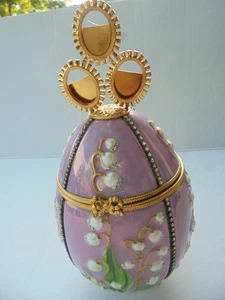 Limoges Artoria FABERGE ' Lilies of the Valley Porcelain Egg Vintage - Bild 1 von 6