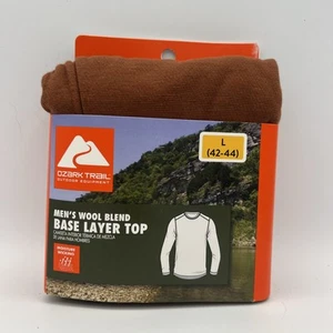 Ozark Trail Men’s Wool Blend Base Layer Top Size L Cognac Brown NEW - Picture 1 of 4