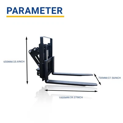 Horquilla de palets para miniexcavadora 1-2T, barra estabilizadora ajustable, envío gratuito Foto 1 de 4