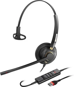 USB Headset with Microphone Noise Cancelling & Audio Controls Ultra Comfort U... - Picture 1 of 9