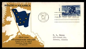 Mayfairstamps US FDC 1959 Alaska Anniversary AK Flag First Day Cover aau_04165 - Picture 1 of 2