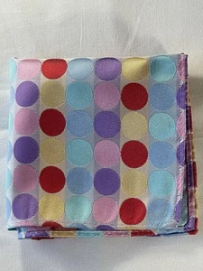 Multicoloured large dot woven silk pocket square/handkerchief - Picture 1 of 4
