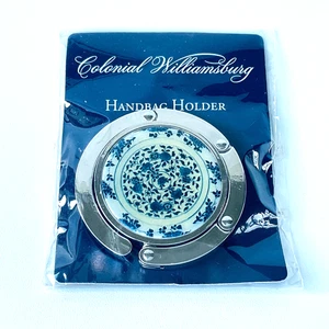Colonial Williamsburg Handbag Holder Vintage Blue & White Motif - Picture 1 of 3