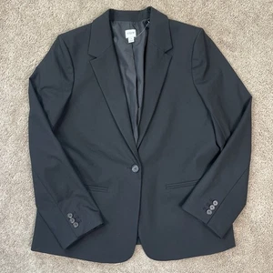 Blazer J.Crew Mujer 14 Negro Un Botón Preppy Clásico Minimal Chaqueta BO597 - Imagen 1 de 11