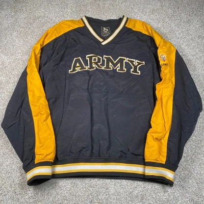 Vintage ARMY Gear For Sports L Pullover Windbreaker Jacket Black Gold Men's Zip - Image 1 of 4