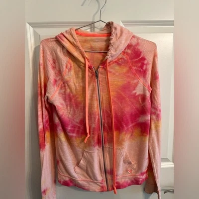Sudadera con capucha vintage American Eagle Outfitters coral y melocotón tie dye Foto 1 de 4