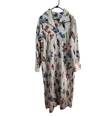 Bata de lana larga gruesa vintage de carole floral con bolsillos talla L Foto 1 de 4