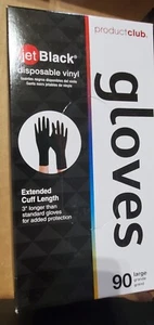 270 Jetblack GROSSE Vinyl Handschuhe, schwarz, Manschettenlänge (3 extra Zoll) - 3 Boxen x 90 - Bild 1 von 4