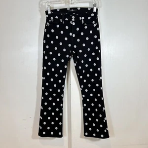 7 For All Mankind High-Waist Slim Kick Flare Polka-Dot Jeans Size 25 - Picture 1 of 6