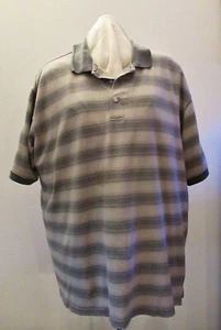 Para hombres #12 George manga corta, cuello, mezcla de algodón, rayas verde oliva, 3XL - Imagen 1 de 4