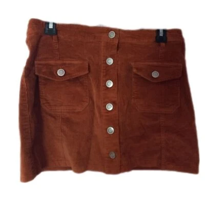 Rue 21 Button Front Corduroy Mini Skirt- Medium-A-Line-Dark Academia - Micro - Image 1 of 4
