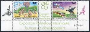 Gabon C273-C274a-margin, MNH. PHILEXAFRICA-1985. Scouts,Elephant,Communications - Picture 1 of 1