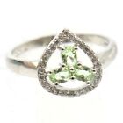 New Designed Green Tsavorite Garnet Cz Women Engagement Silver Rings 9.5