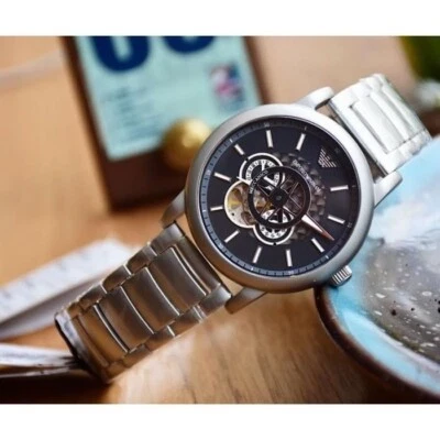 Nuevo reloj para hombre Emporio Armani automático esfera negra acero inoxidable - AR60021 Foto 1 de 4