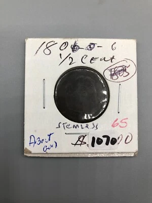 EP29: 1806 Draped Bust 1/2 Cent / Vintage - Image 1 of 2