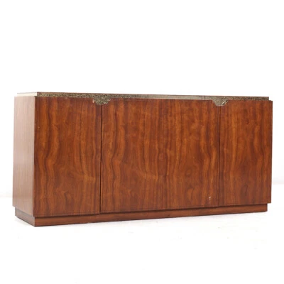 Muebles Panadero Latón y Nogal Buffet Credenza-Envío Gratis Foto 1 de 4