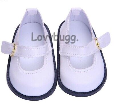 Matte White Mary Janes For American Girl 18  Doll Shoes LOVVBUGG! SHIPCAP MOST • 6.95$