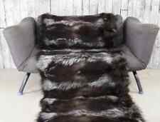 Luxury silver fox fur blanket throw. Real fur blanket