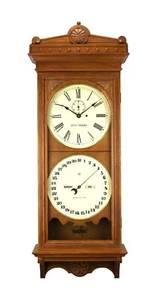 Seth Thomas Double Dial Perpetual Office Calendar Regulator #13 Wanduhr - Bild 1 von 20