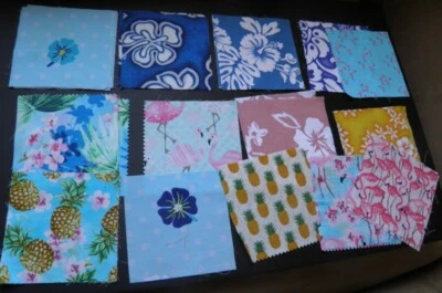 29 hibisco flamenco piña floral vintage cuadrado temático hawaiano de 6" sin lavar Foto 1 de 4