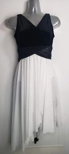 Costume vestito danza lirica grande nero/bianco bambina CHIAMATA TENDA NUOVO SENZA ETICHETTE - Foto 1 di 17
