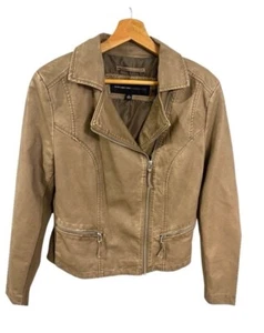 Marc New York Taupe Braun Pullover Strick & Leder Bomber Moto Jacke Gr. M Damen - Bild 1 von 5