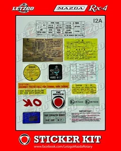Mazda RX4 Sticker Kit 12a Rotary Vinyl Decal Car Stickers Luce Letzgo - Bild 1 von 1