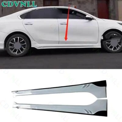 For Kia Forte K3 2019-2024 Pearly White Exterior Side Skirts Door Panel Trim 2X - Image 1 of 4