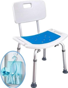 Medokare Shower Chair - Adjustable, Padded Shower Stool with Back Rest