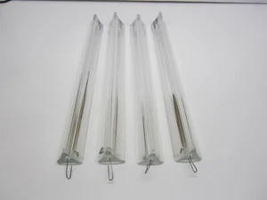 Lot of 4 Glass Tri Lobe Glass Crystal Prisms Murano Venini Chandeliers 12" Long - Picture 1 of 6