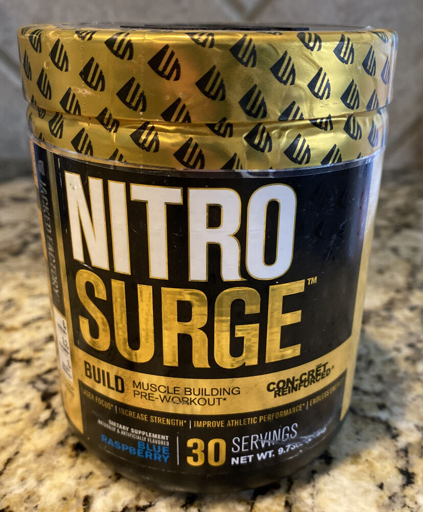 Nitro Surge Pre Workout 30 Servings Blue Raspberry EXP 4/25