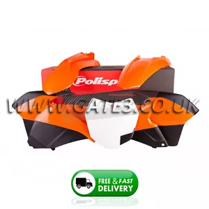 KTM 350SXF SXF 350 2013-2015 Orange/Black Polisport Plastics Kit Fairing Panels - Picture 1 of 1