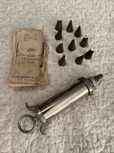 Vintage Ateco Cake Decorating Aluminum Ornamenting 1950s - Sears Standard Tips - Picture 1 of 15