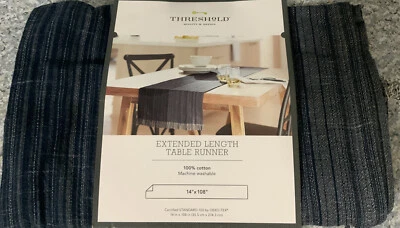 ⚡️Threshold Cotton Striped Table Runner 14" x 108" - Image 1 of 3
