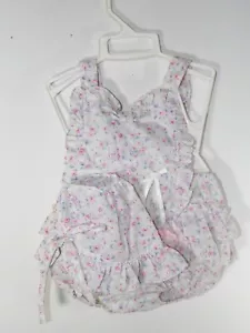 MAYFAIR Flower Print Sunsuit & Bonnet Vintage new with tags - Picture 1 of 6