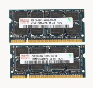 2x Hynix 2GB 2RX8 DDR2 800MHz PC2-6400S 200PIN SO-DIMM Laptop RAM Memory 200Pin - Picture 1 of 10