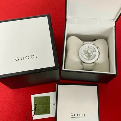 Gucci G Chrono Quartz Stainless Wristwatch White Silver 29963 wrist 18cm - Image 1 of 4