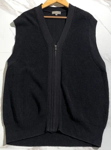 Margaret Howell Zip-Up Vest, Linen Blend, Size M, Men's Black Linen Cotton - Picture 1 of 6