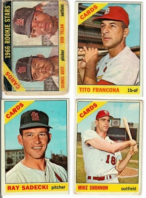 1966 St. Louis Cardinals 4 Card Lot Tolan, Shannon, Sadecki, Francona B563 - Image 1 of 3
