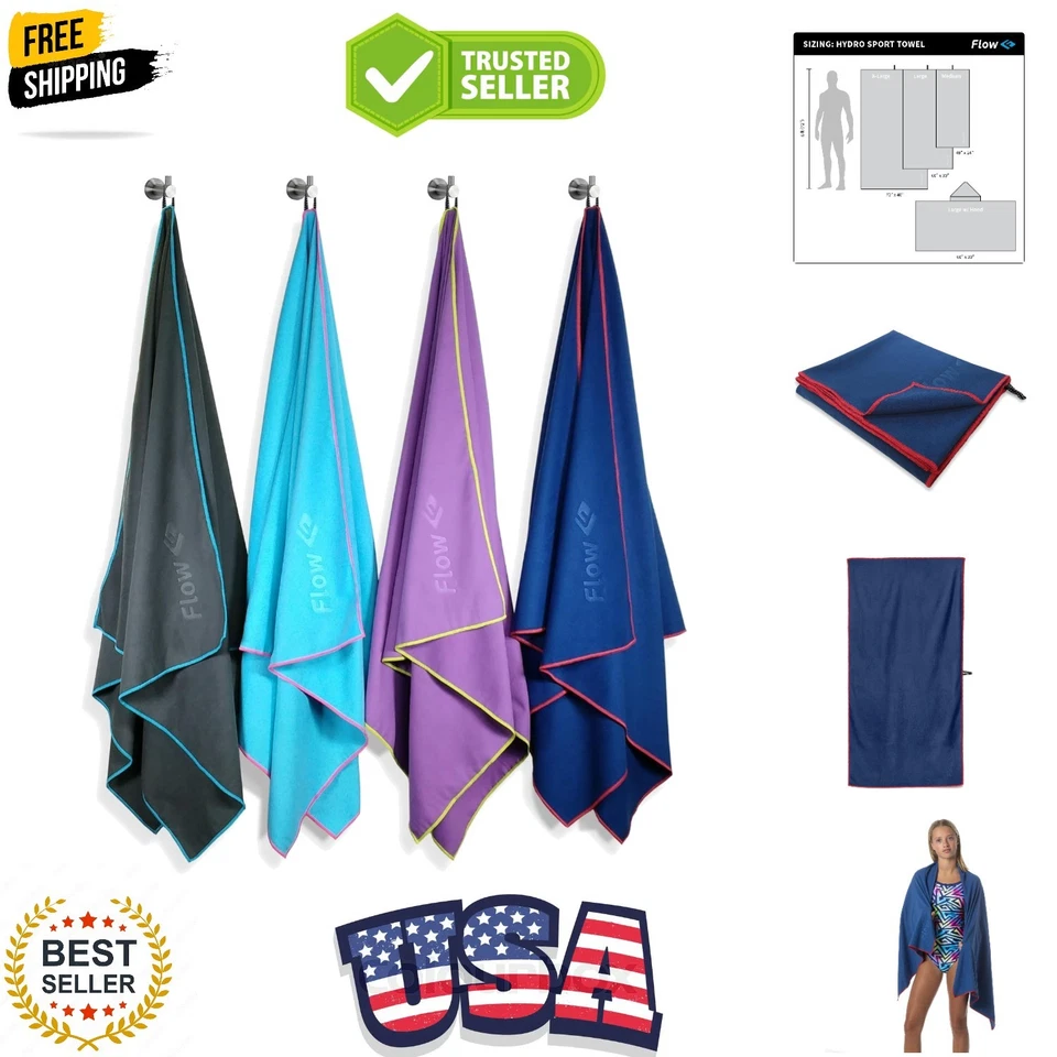 Toalla grande de microfibra de secado rápido 60"x30" - perfecta para nadar, triatlones Foto 1 de 4