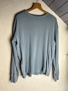 Nigel Cabourn Utility Ribbed Jumper Size 3 L – Pale Blue Cotton, 26" P2P - Picture 1 of 5