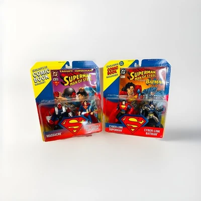 1995 Kenner Superman Man of Steel Lot Cyber-Link Batman & Full Assault Figures - Image 1 of 4