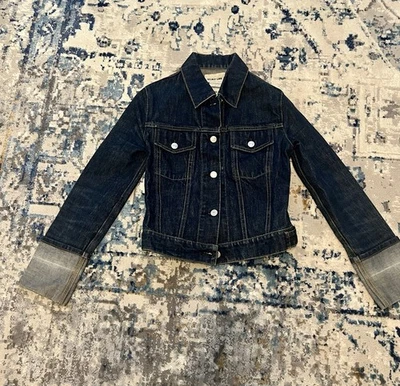 Jaqueta jeans vintage Archive Helmut Lang mangas dobradas tamanho 40, feita na Itália - Imagem 1 de 4