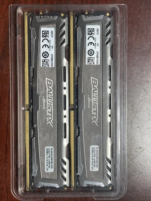 Micron Ballistix 16GB (2x8GB) DDR4-3000 BLS8G4D30BESBK.8FB Desktop Memory RAM - Image 1 of 2