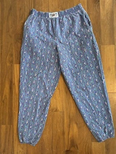 1980's Lizard Mens Totally 80s Baggy Pants, Blue, Teal & Purple, Size Lg. - Picture 1 of 10