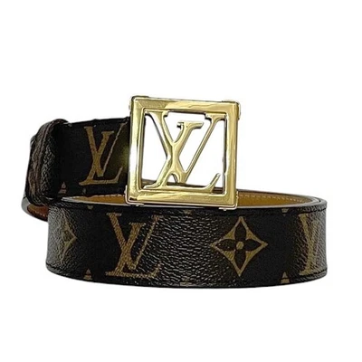 Cinturón Louis Vuitton Santur de segunda mano en marrón y dorado con lona Monogram Foto 1 de 4